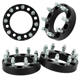 AEagle 8x6.5 Wheel Adapters, 2" 8x165.1 for 1994-2011 Dodge Ram 2500 3500, 1988-1998 F250 F350, Forged 8 Lug Wheel Spacers with 9/16"-18 Studs 130mm Bore 4PCS