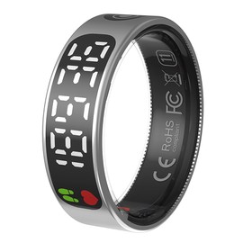 CNBRO Smart Ring with Display Health Tracker Fitness Ring Heart Rate Monitoring Sleep Tracking Exercise Tracker Women Men Smart Rings for Android iOS Phones