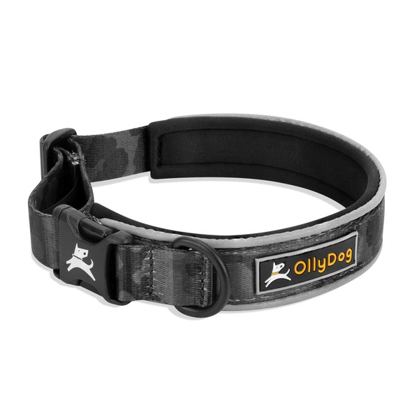 OllyDog Flagstaff Reflective Comfort Collar, Neoprene Padded Dog Collar, Reflective