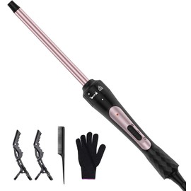 3/8 Inch Curling Iron, Small Curling Wand for Short & Long Hair, Ceramic Wand Curling Iron with 2 Temperature, Instant Heat Up, Christmas Birthday Gifts for Women