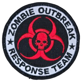 Unbranded ZOMBIE OUTBREAK RESPONSE TEAM BIOHAZARD SKULL TACTICAL SWAT RED HOOK PATCH