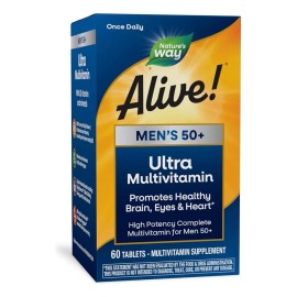Alive Multivitaminico 50 Ultra Para Hombre Natures Way 60 Tb Sabor Sin Sabor