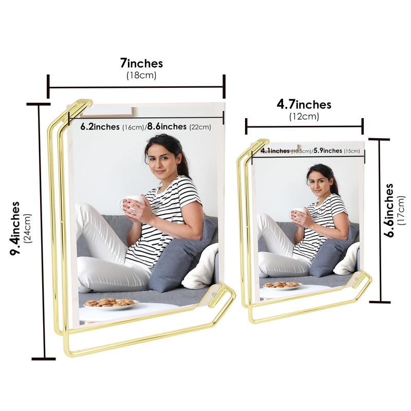 2 Pack Photo Frame Stand with Acrylic Cover, 6x8 &