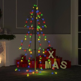 vidaXL Indoor and Outdoor Christmas Cone Tree - 160 LED Lights - 3x4 feet - Multicolor Lighting Effects - Easy Assembly and Mounting