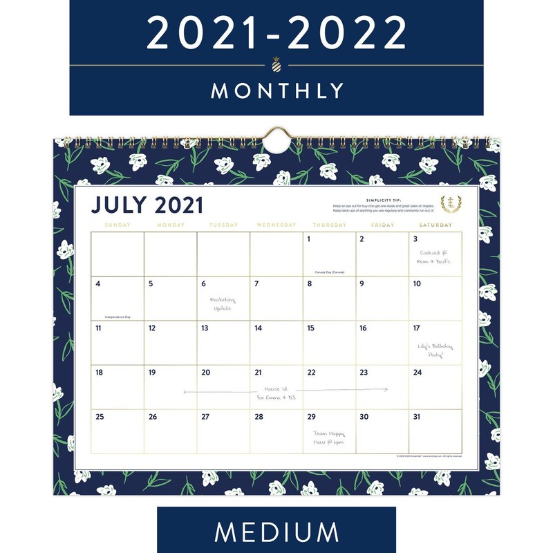 AT-A-GLANCE Academic Wall Calendar 2021-2022, Simplified by Emily Ley for