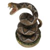 Realistic Ferocious Attacking Diamondback Rattlesnake in Coiled Posture Figurine