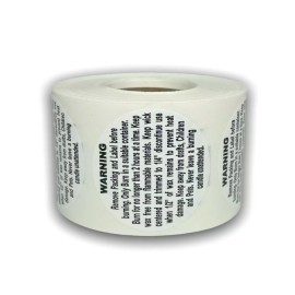Labels and More Candle Warning (2") Burning Safety Direction Sticker, Self-Adhesive 500 Labels