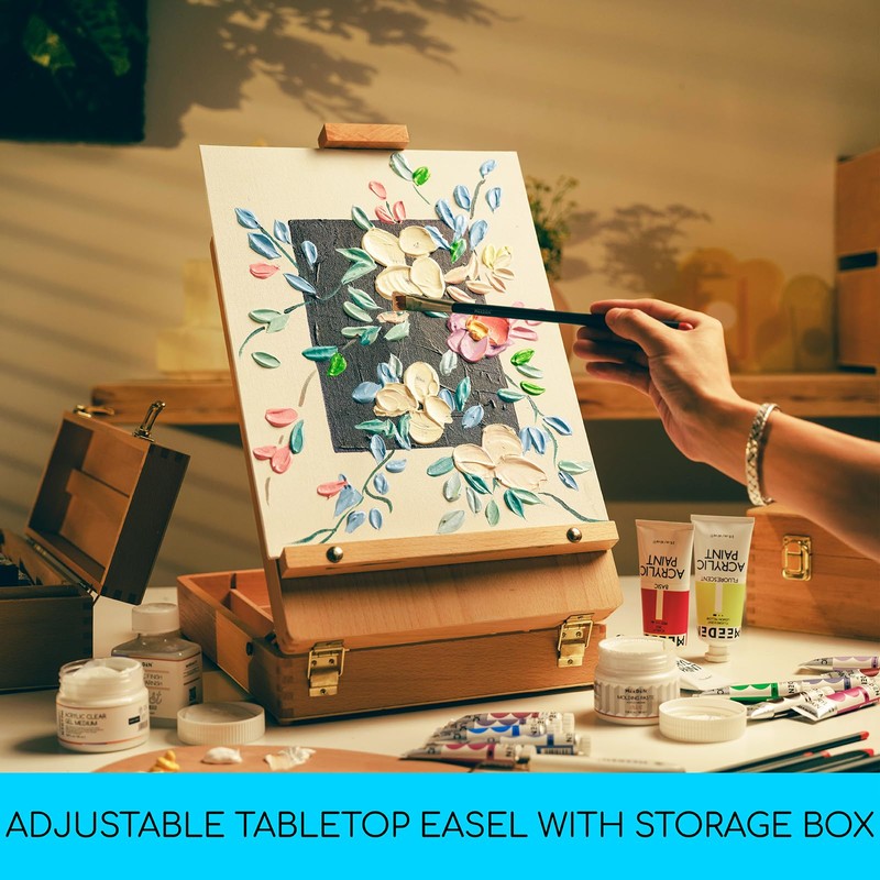 MEEDEN Tabletop Art Sketchbox Easel : Solid Beechwood Table Easels