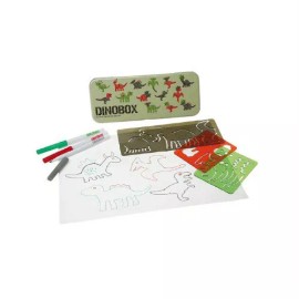 NPW DINOBOX DINO DINOSAUR CREATIVE STENCIL AND PEN SET stencil drawing kit W6377