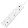 PRO ELEC 4 Gang Extension Lead with Neon 1m, White