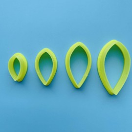 Set of 4 Leaf Shape Cutter Set 3D Polymer Clay Cutter Set