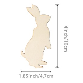 Easter Wooden Bunny Cutouts Unfinished Wooden Rabbit Cutouts Blank Bunny Wood Slices Ornaments for Christmas Wedding Birthday Party Easter Spring Home Decor DIY Crafts Painting Supplies 20Pcs.
