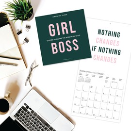 Graphique 2026 Girl Boss Wall Calendar | 12” x 12” | Thick Paper | Home & Office Organizer | Large Monthly Grid | 3 Languages & Marked Holidays | 4 Month Preview Page for 2027