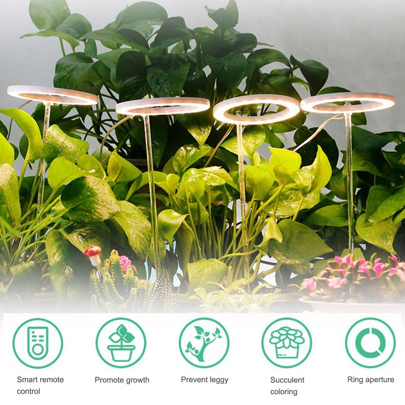 LED Plant Grow Light 5 Dimmable Modes 4 Head Timing
