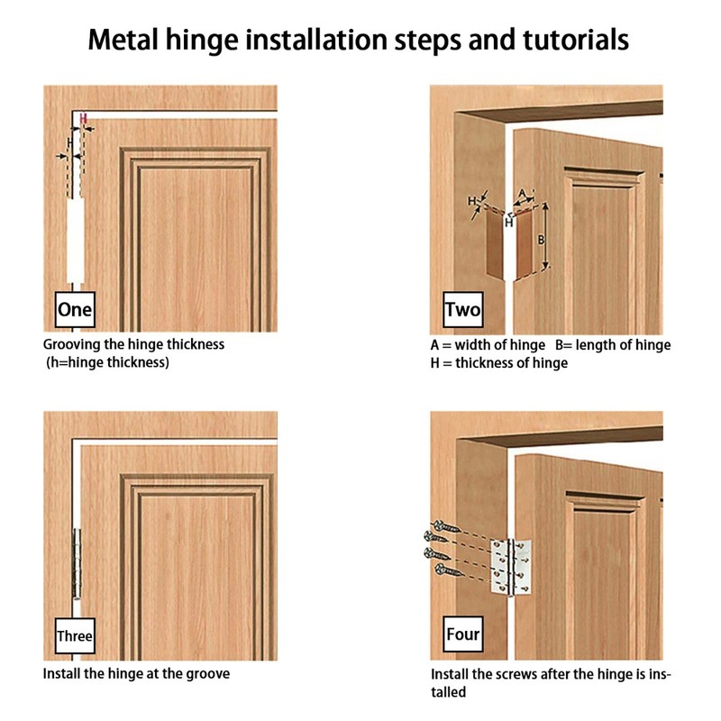 Door Hinge Hinge, Hinge, Foldable, Pack of 20 Stainless Steel