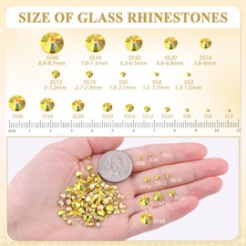 3000PCS SS12/3mm Crystal Rhinestones (Metal Sunlight), Bedazzling Flatback Glass Rhinestones for Crafting DIY Nail Art Makeup Decoration, Gems Diomand Charms for Tumbler Shoes Clothing Mug