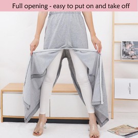 DEEYOTA Patient Clothing-Fully Open Patient Care Pants,Postoperative Recovery Zipper Sweat Pants,Easy to Put on and Take Off,Suitable for Bedridden Patients,Fractures,the Elderl