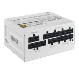 Cooler Master V750 SFX Gold White ATX ITX Full Modular Power Supply, ATX 3.1 90° 12VHPWR|450W PCIe 5.1, 750W 80Plus Gold, Supports RTX 5070 Ti|RX 9070 XT, Customized Cable, 100mm|3.9", 10-Year