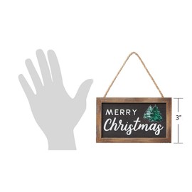 Collins Wood Framed Keepsake Ornament Sign (Merry Christmas Black Background)