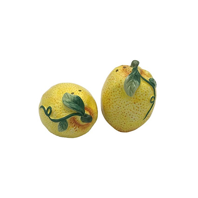 Certified International 23136 Citric Lemon Design Ceramic Salt & Pepper