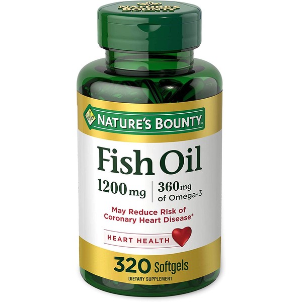Nature’s Bounty Fish Oil, 1200mg, 360mg of Omega-3, 320 Rapid Release Softgels