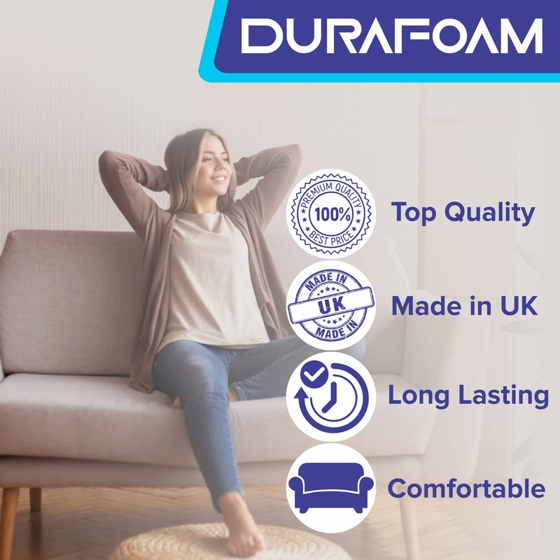 DURAFOAM High Density Blue Firm Foam Sofa, Dining Chair, Seat