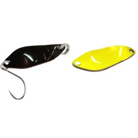 FTM Spoon Strike 2, 1 g - Blinker for Spin Fishing for Trout, Trout Blinker for Fishing on Trout Lake, Trout Bait, Colour: Black/Yellow
