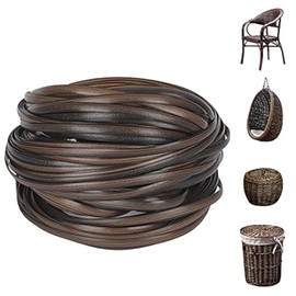 FAMMOM Wicker Repair Material， Flat Synthetic Rattan Weaving Material Plastic Rattan for Knit and Repair Chair Table,Storage Basket,Ect (Coffee Gradient B)