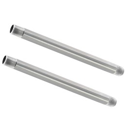 GeilSpace 1/2" x 12" Stainless Steel Pipe, 304 Pipe Nipple Fits Standard 1/2 Inch Threaded Pipes and Fittings, DIY Industrial Metal tube (2 PCS)