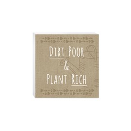 Homegrown VIII Sq, Joyride Home Decor, Wood Block Sign, 10"x10" Freestanding, Shelf or Wall Displayed, Artist Designed Home Décor.