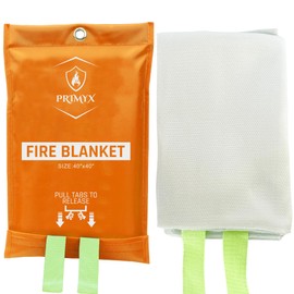 primyx fire blanket- Emergency Fire Blanket for Home -Enhanced Hand Safety with Advanced Woven Technology- Durable Fiberglass Fabric Withstands High Temperatures -reflective straps- 40x40 Inches