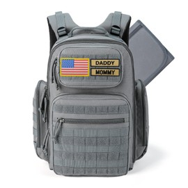 MIRACOL Outdoor Military Diaper Backpack: Dad-Approved Baby Bag with Insulated Pockets & Foldable Changing Mat - Lightweight Essentials for Hiking Camping Outdoor Adventures