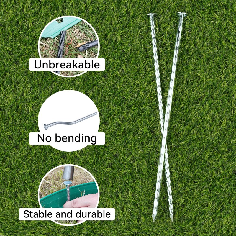 EISENSP 12 Inch Galvanized Landscape Stakes - 50pcs Spiral Metal