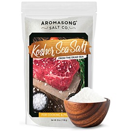 Aromasong 100% Natural Sea Salt Bulk Food Grade 19 Lb, Kosher Salt Grain, Large Resealable Bag, Pure Dead Sea Salt, Gluten Free Unrefined Sea Salt, Grinder Refill For Daily Cooking, Canning & Pickling