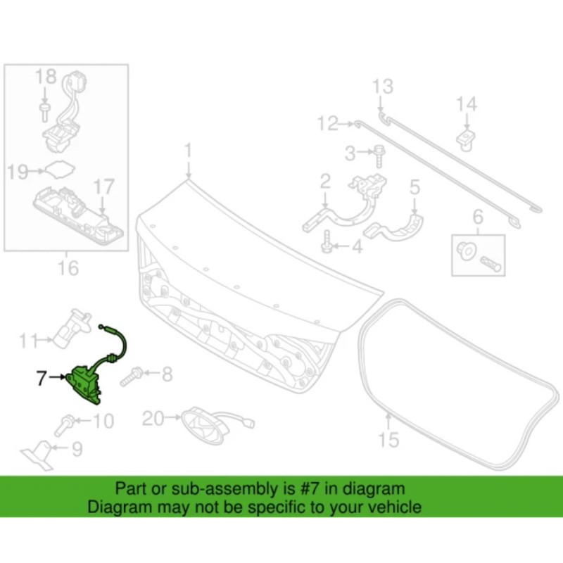 Hyundai MOBIS GENUINE Trunk Lid Lock Latch for 2015-2017 Hyundai
