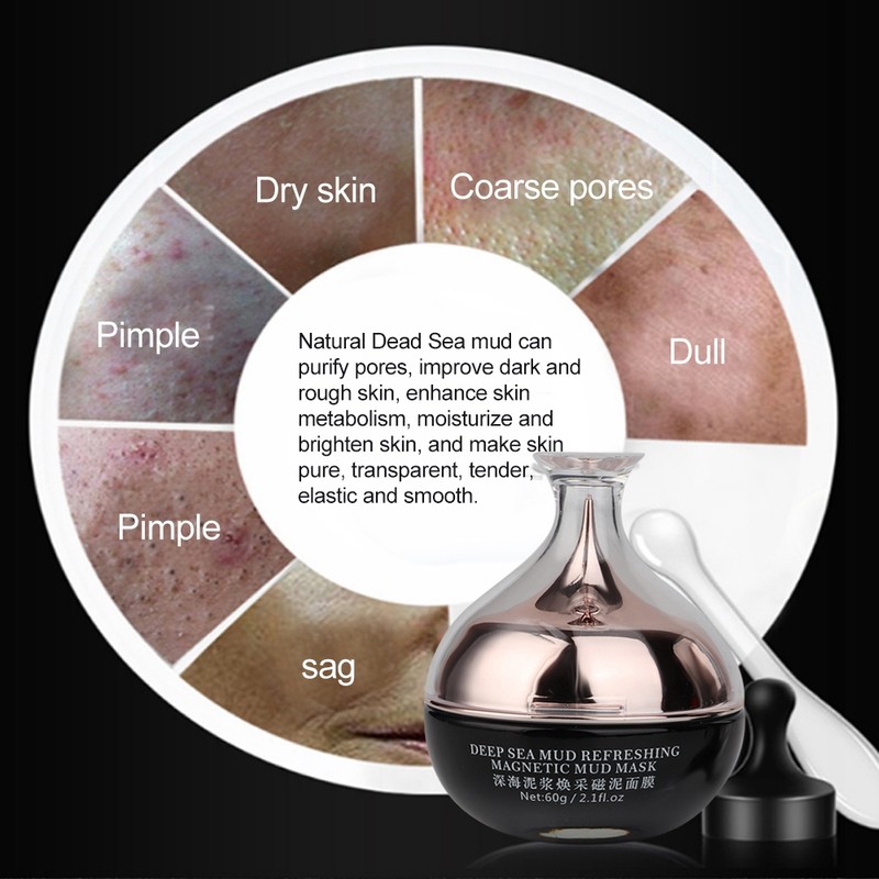 60g Black Magnetic Face Mud Mask Mineral Substance Mask Pore
