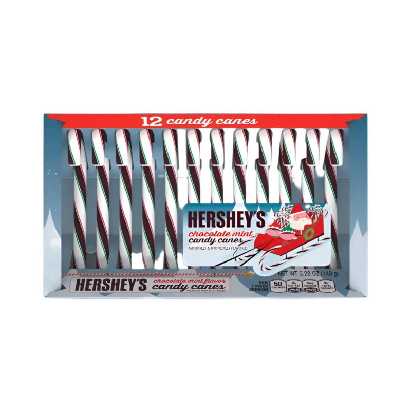 Hershey's Candy Canes - Chocolate Mint - 12 Count
