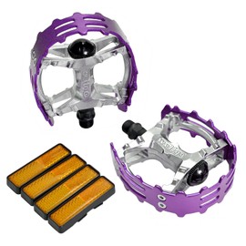 Wellgo Old School BMX MTB XC-II Bear Trap 9/16" Bicycle Pedals, Purple, WE2967