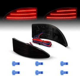 BMueirn LED Rear Bumper Reflector Lights Compatible with Lexus IS250/IS350 2006-2012 Sedan (NOT for IS-F/Convertible) w/2 Functions Running +Brake Light Stop Tail Lamps Smoke Lens