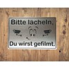 Sign Camera Surveillance Please Smile 15 x 10 cm Engraved