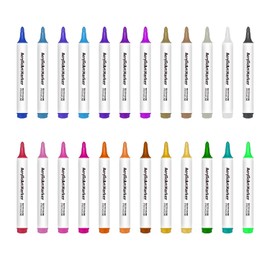 Yolistar 24 Colours Acrylic Pens Marker Pens for Stones, Waterproof Acrylic Pens, Acrylic Paint Pens for Wood, Ceramic, Glass, Paper, Easter Eggs Crafts, Easter and Christmas Decoration Pens, Easter