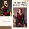 Blulu 9 Piece 1920s Women's Flapper Dress Costume Set V