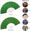 24 Pack Handheld Fan,Folding Hand Glitter Fan with Shining Transparent