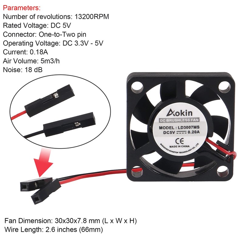 MELIFE 6 pcs Mini Cooling Fan for Raspberry Pi 4/5,
