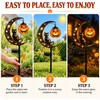 Solar Halloween Garden Stake Light, Black Cat Pumpkin Moon Outdoor