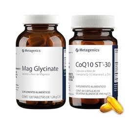 METAGENICS | Kit de Mag Glycinate MEGLAN (120 Tabletas) + CoQ10 ST‑30 Q‑NIC (60 Cápsulas) con Vitamina E | Suplementos Alimenticios | Sin Gluten, Sin 
