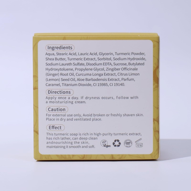 LIYALAN Turmeric Soap Bar for Face Body Smooth Skin,Deep Cleansing,