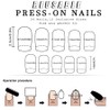 Nanlleve Squear Press on Nails for Women, Black and White