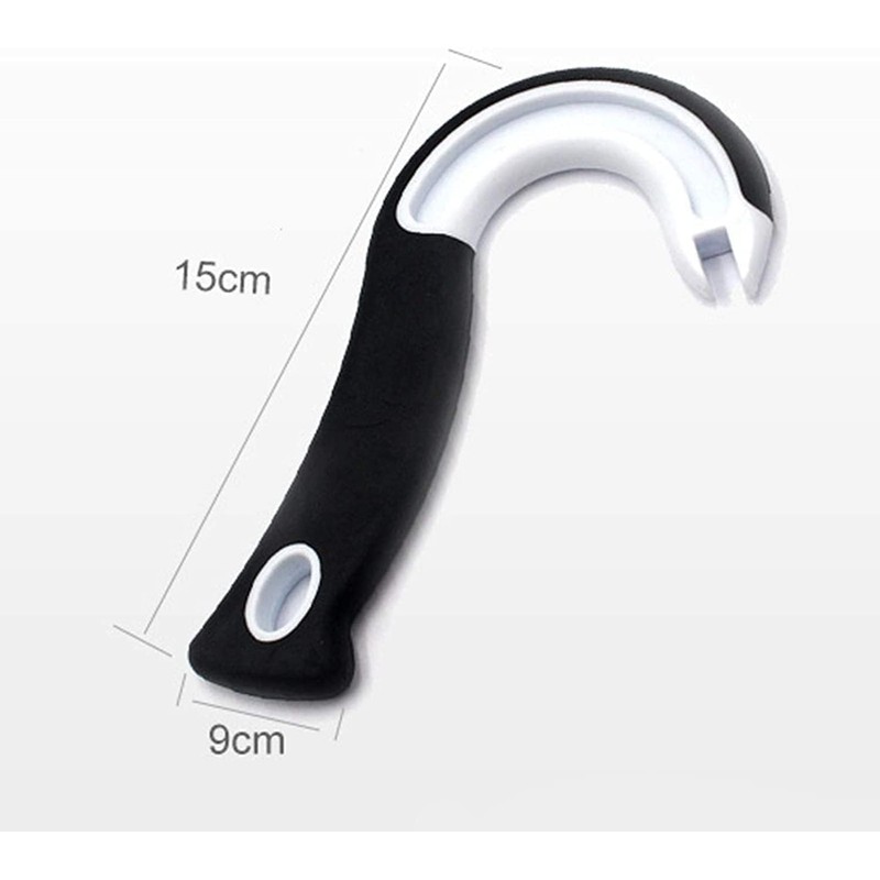 Calsgkspray 2Pcs Black Manual J-Shape Ring Pull Can Opener, Ideal