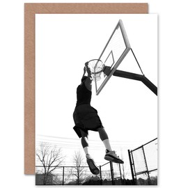 Wee Blue Coo Basketball Hoop Slam Dunk Sport Birthday Sealed Greeting Card Plus Envelope Blank inside